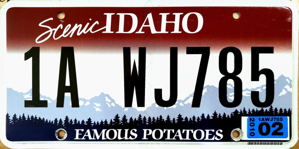 Idaho plate