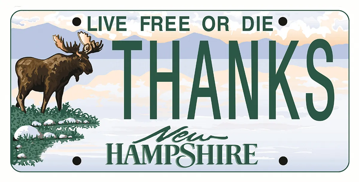 New Hampshire plate