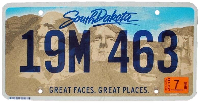 South Dakota plate